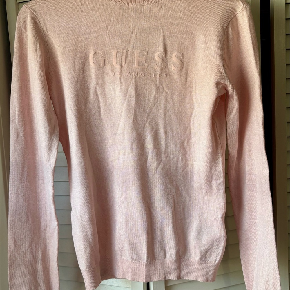 GUESS Soft Pink Crew Neck Sweater